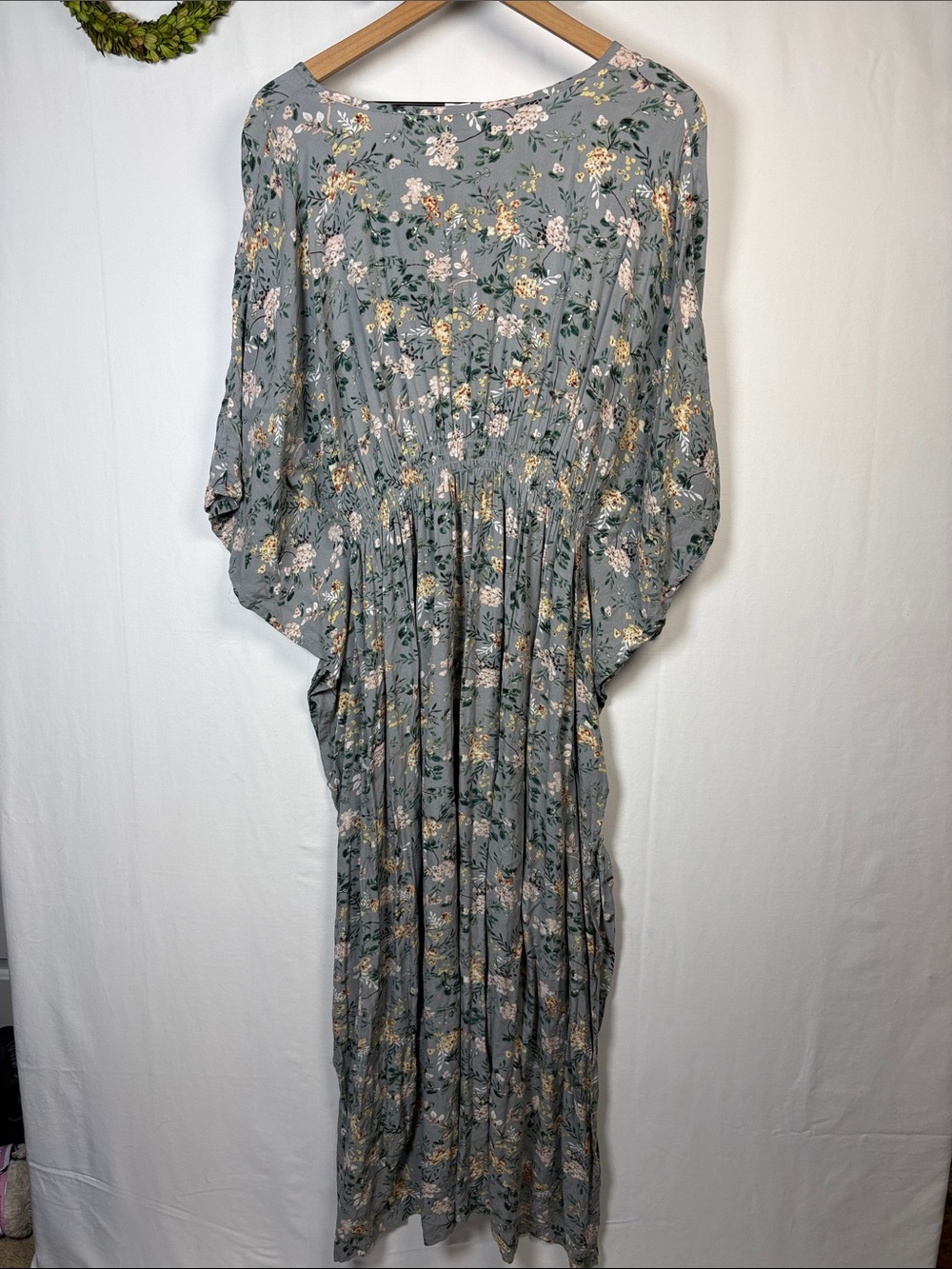NATURAL LIFE Sanibel Kaftan Cottagecore Beachy Sage Green Maxi Dress size XL - Picture 3 of 8